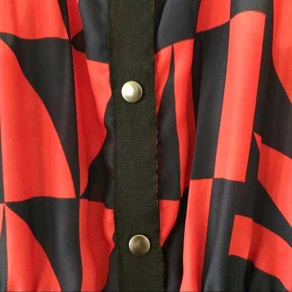 UO Silence & Noise Red & Blue Dress - Picture 4 of 8